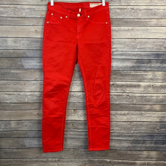 rag & bone Denim - Rag & Bone Red Capri Jeans